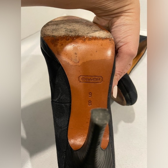 COACH Caya Signature C Black Heels Pumps Women’s Size 9 - Picture 4 of 5